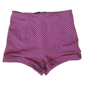 Coincidence & Chance Red Navy Polka Dot High Waisted Shorts Exposed Zipper Small